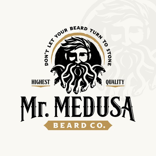 Medusa design with the title 'Logo and Brandguide for a Beard Product'