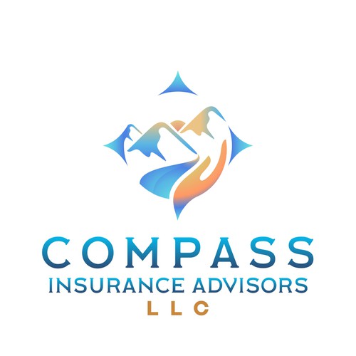 Mountain logo with the title 'Compass Logo Design'