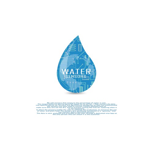 Watercolor brand with the title 'water sensors '