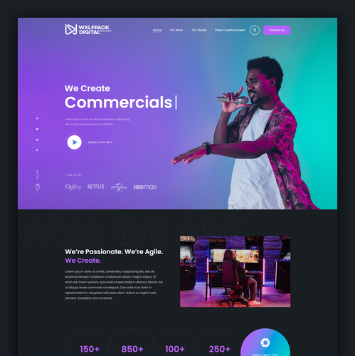 Shopify design with the title 'Bold Website Design for a Video Production Company '