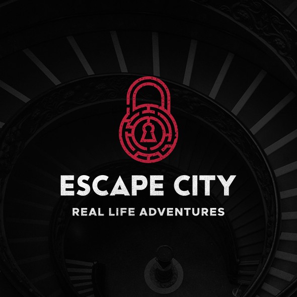 Padlock logo with the title 'Logo For Escape Room'