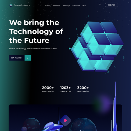 User-friendly website with the title 'Landing page for hiring crypto engineers'