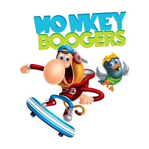 TV design with the title 'Character Design for New Animated TV Series - Monkey Boogers'
