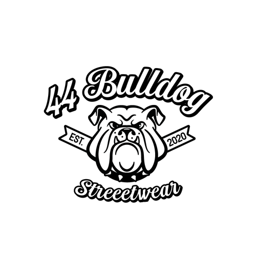Bulldog logo with the title 'Logo concept for a streetwear brand'