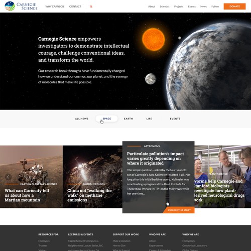 News design with the title 'Landing page'