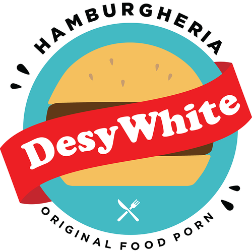 Hip logo with the title 'New logo for Sicilian 'Hamburgheria', DesyWhite.'