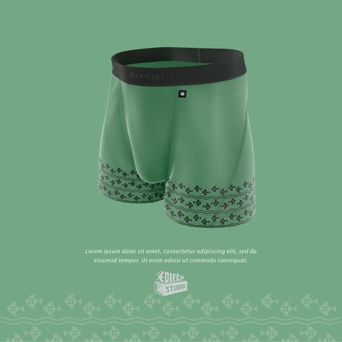 Underwear design with the title 'Mockup design for a boxer brief'