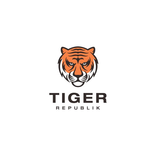 Bengal tiger logo with the title 'Simple Strong Tiger Head Logo'