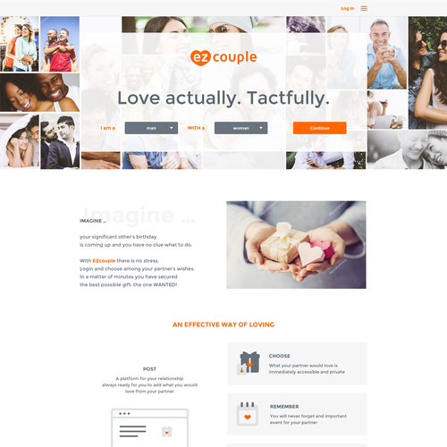 Dating website with the title 'EzCouple Home Page'