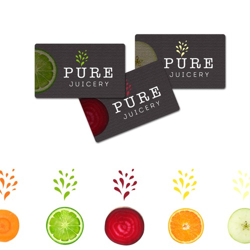 Juice design with the title 'Logo for Pure Juicery'