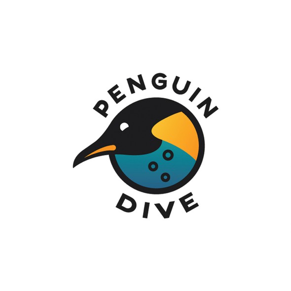 Diving logo with the title 'Penguin dive'