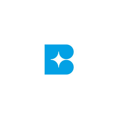 B design with the title 'Letter B + star logo concept'