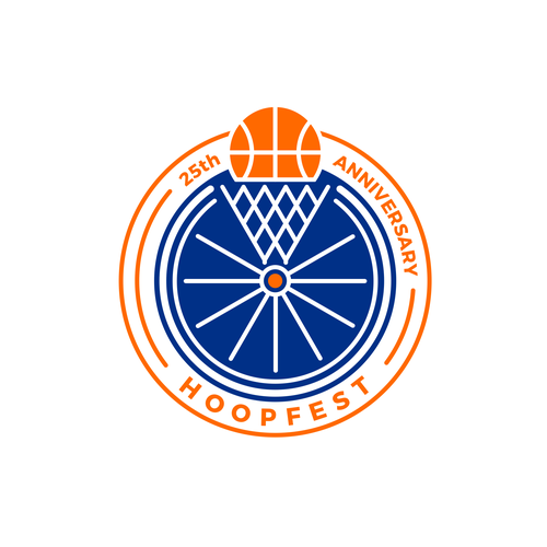 Handicap logo with the title 'Wheelchair-basketball logo'