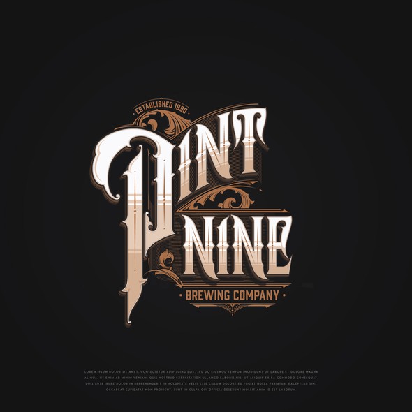 Victorian logo with the title 'Pint Nine Brewing Co. / Logo'