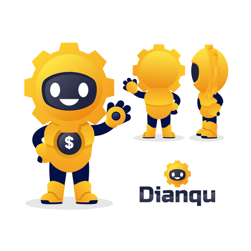 Gear design with the title 'Robot Mascot Character'