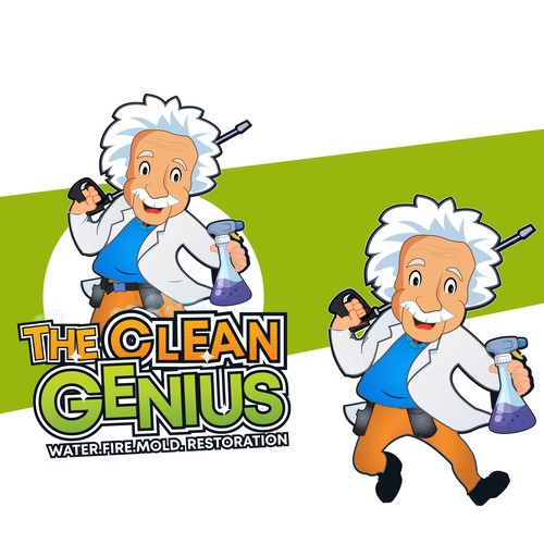 Einstein design with the title 'The Clean Genius Logo'