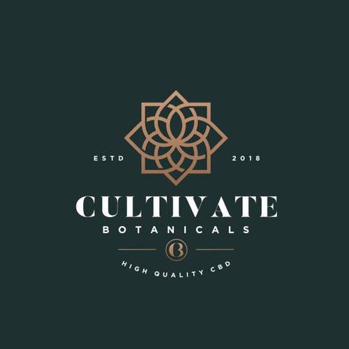 Mandala design with the title 'Modern geometric logo for Cultivate Botanicals,  CBD Company looking for a lifestyle brand logo'