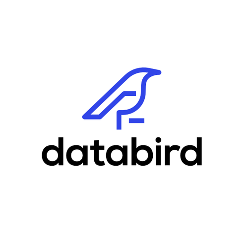 Data logo with the title 'Databird - design a logo and brand identity for a modern professional drone services agency.'