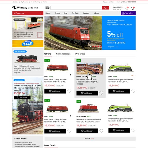 Railway design with the title 'Winway model train'