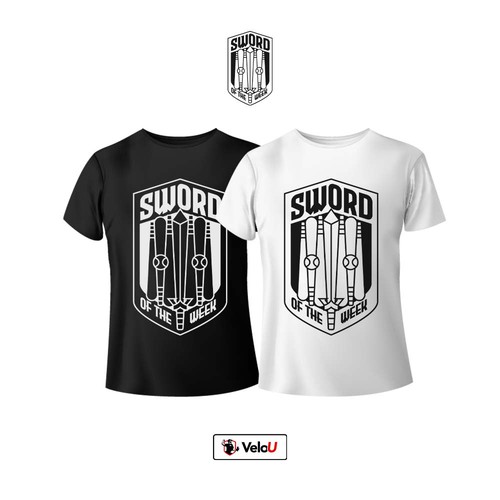 Baseball t-shirt with the title 'Sword of The Week T-Shirt Illustration'