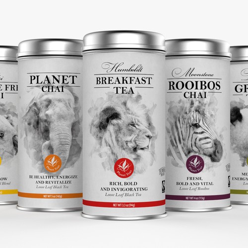 Craft packaging with the title 'Tinned Craft Tea Packaging Design'