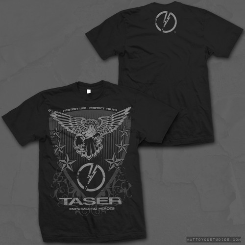 Industrial t-shirt with the title 'TASER T-shirt design'