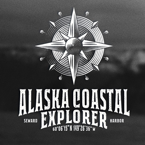 Nautical logo with the title 'Logo of Alaska Explorer'