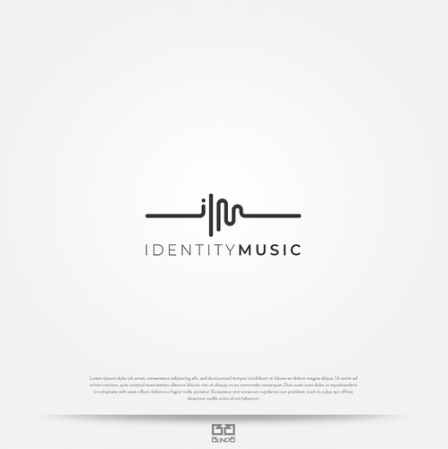 Management design with the title 'Music distribution service logo.'