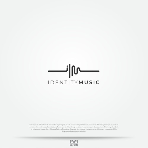 Artistic brand with the title 'Music distribution service logo.'