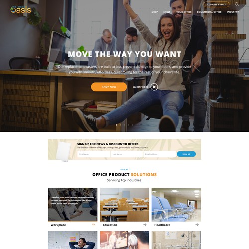 Website with the title 'Home page design'