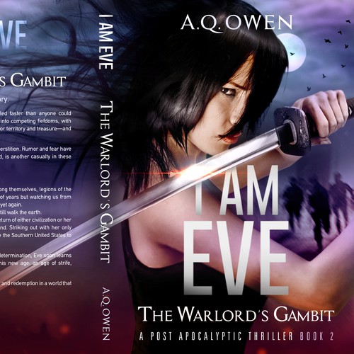 Adventure design with the title 'Post apocalyptic thriller - I am Eve, book 2'