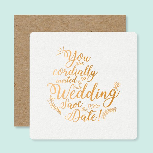 Save the date design with the title 'Wedding Invitation Card'