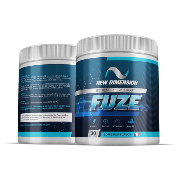 Fitness label with the title 'Energy Supplement Label'