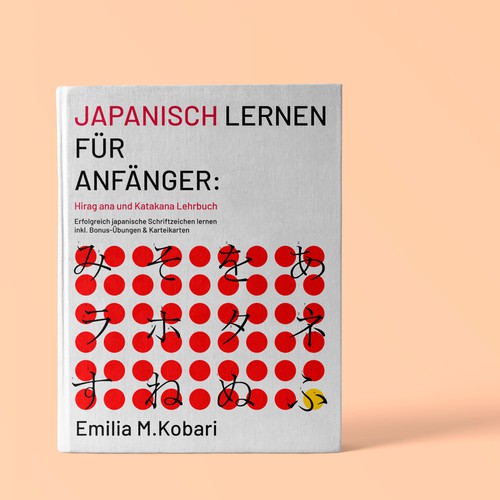 Japanese book cover with the title '''Japanisch Lernen Für Anfanger'' Book Cover Design'