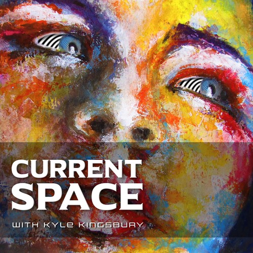 Face illustration with the title 'Design a psychedelic podcast cover art'