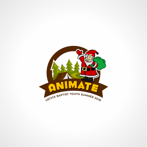 Santa Claus logo with the title 'santa invites camping.'