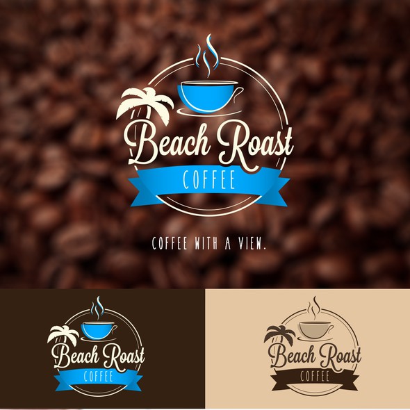 Slogan logo with the title 'Beach Roast Coffee'