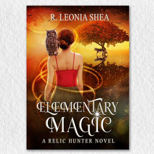 Coyote design with the title 'Book cover for Elementary Magic'
