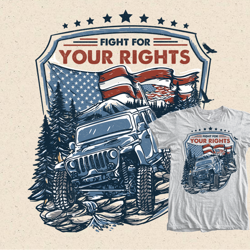 Outdoor t-shirt with the title 'Jeeping Rights'
