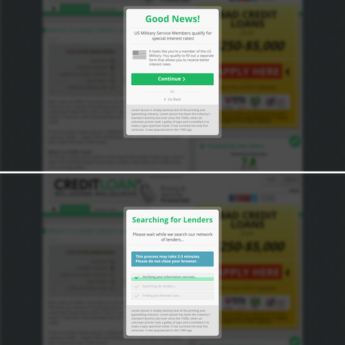 Element design with the title 'Design a Lightbox element that will used as part of a form.'