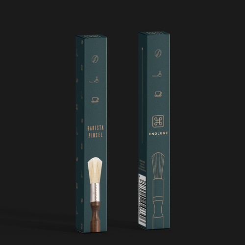 Barista design with the title 'Barista Brush Packaging'