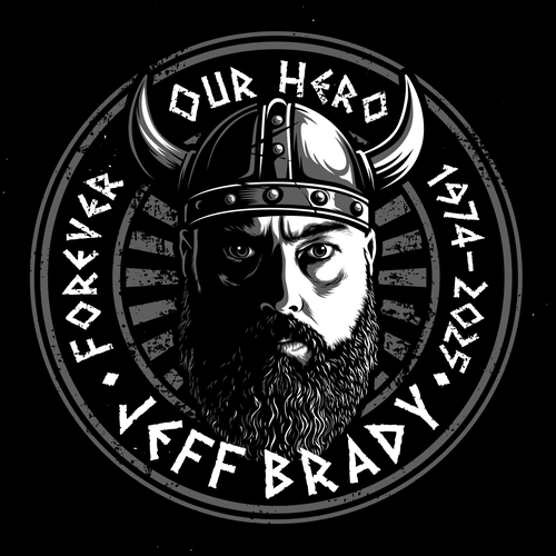 Viking logo with the title 'Jeff Brady'