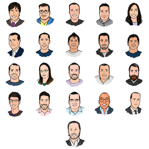 Profile design with the title 'Cartoon Profile Illustrations'