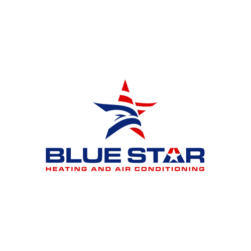 Construction design with the title 'Logo concept for Blue Star Heating and Air Conditioning'