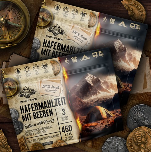Protein bar packaging with the title 'Packaging Design for new brand ''Wolftrack'''