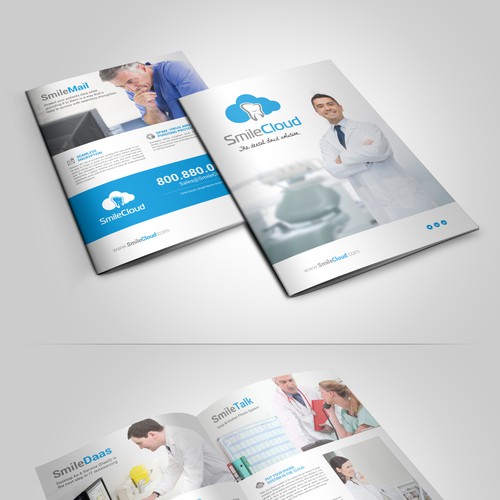 Whitespace design with the title 'Design a winning brochure for SmileCloud'