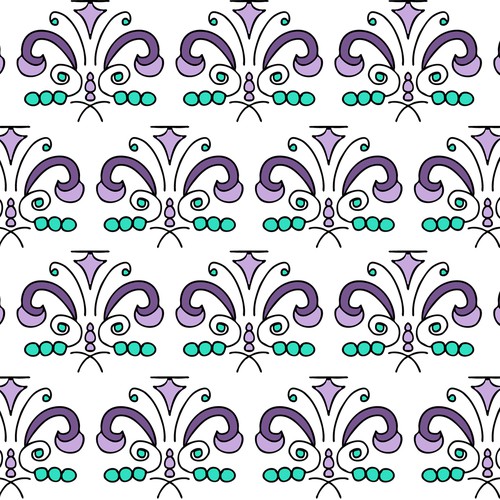 Fleur de lis design with the title 'Create a collection of Pattern Designs for a high end baby swaddle blanket'