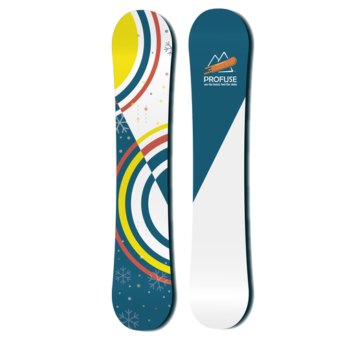 Snowboarding design with the title 'Energetic snowboard design '
