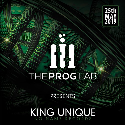 Techno design with the title 'Poster for electronic music party'