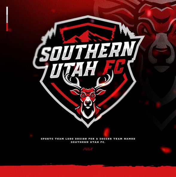3D sports logo with the title 'Logo design for a soccer team named Southern Utah FC.'
